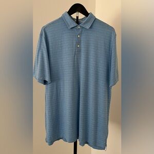 🏌️ Peter Millar Men’s Large Golf Polo – Light Blue & Pink Stripe | Sz L 🏌️
